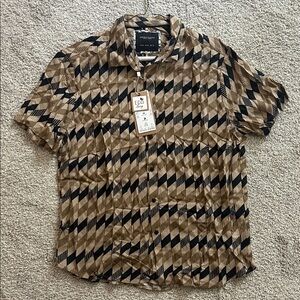 Denim & Flower Geometric Button Up